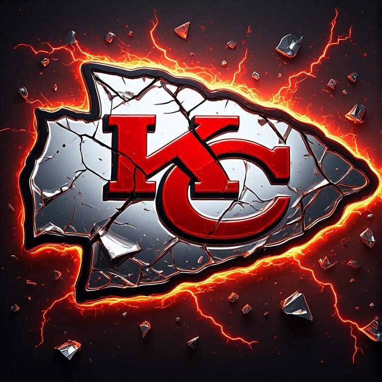 Kansas City Chiefs wallpaper 8K Ultra HD neon fan love NFL football background with bright red and gold colors