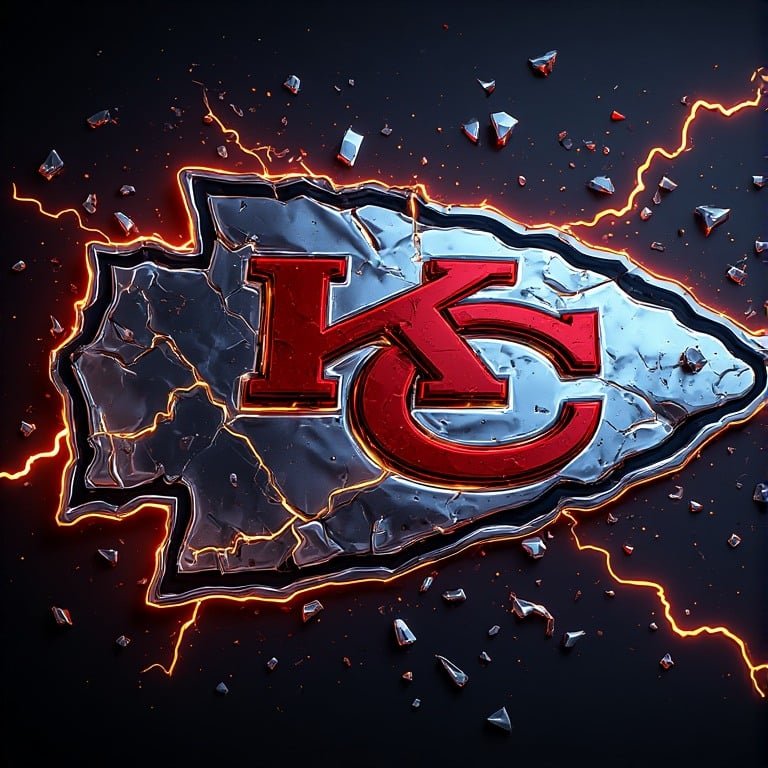 Kansas City Chiefs wallpaper 8K Ultra HD neon fan love NFL football background with bright red and gold colors