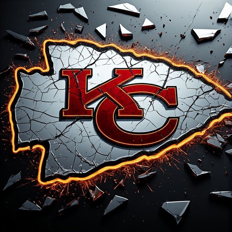 Kansas City Chiefs wallpaper 8K Ultra HD neon fan love NFL football background with bright red and gold colors