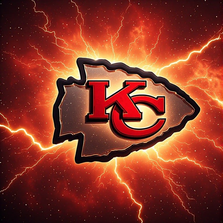 Kansas City Chiefs wallpaper 8K Ultra HD neon fan love NFL football background with bright red and gold colors