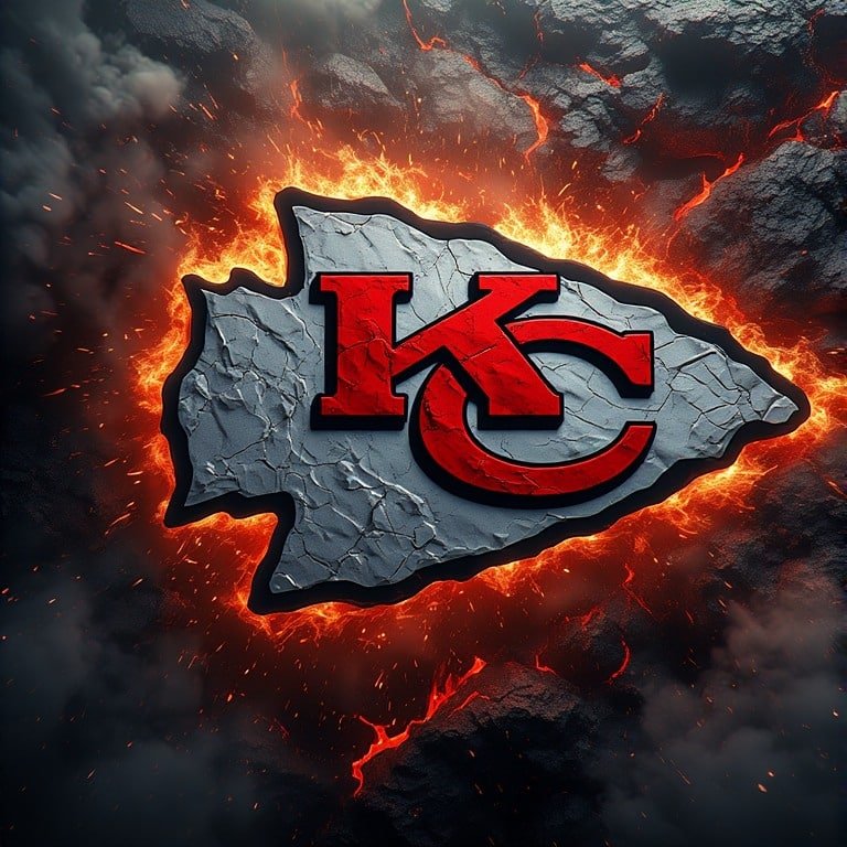 Kansas City Chiefs wallpaper 8K Ultra HD neon fan love NFL football background with bright red and gold colors