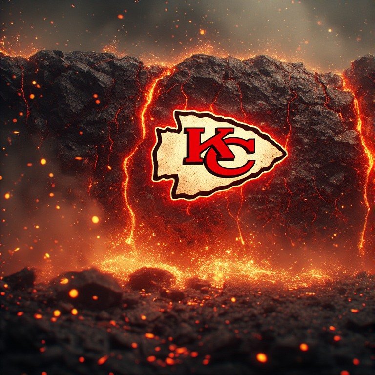 Kansas City Chiefs wallpaper 8K Ultra HD neon fan love NFL football background with bright red and gold colors