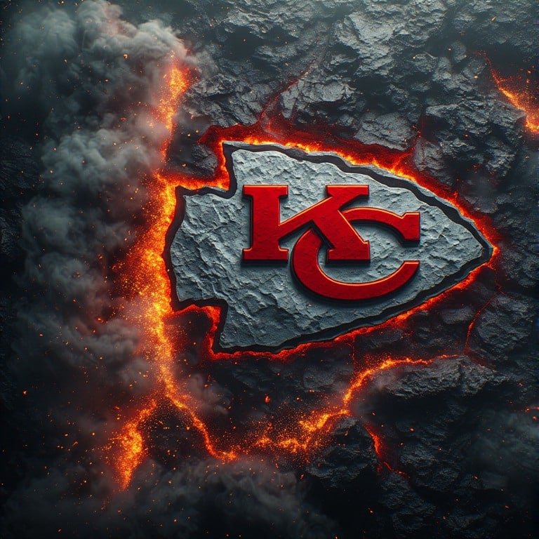 Kansas City Chiefs wallpaper 8K Ultra HD neon fan love NFL football background with bright red and gold colors