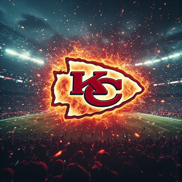 Kansas City Chiefs wallpaper 8K Ultra HD neon fan love NFL football background with bright red and gold colors