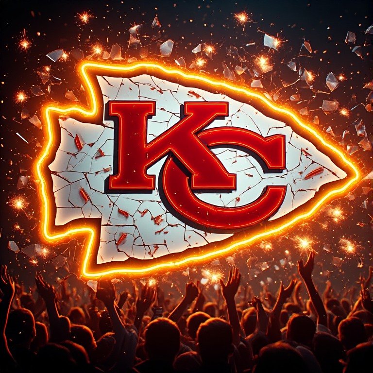 Kansas City Chiefs wallpaper 8K Ultra HD neon fan love NFL football background with bright red and gold colors