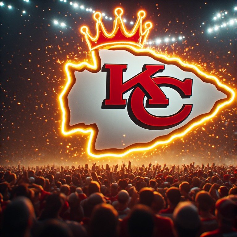 Kansas City Chiefs wallpaper 8K Ultra HD neon fan love NFL football background with bright red and gold colors