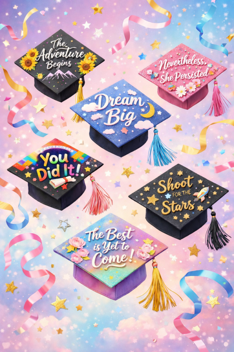3D Floating Graduation Caps Wallpaper  Creative Class of 2026 Celebration Background 🎓✨